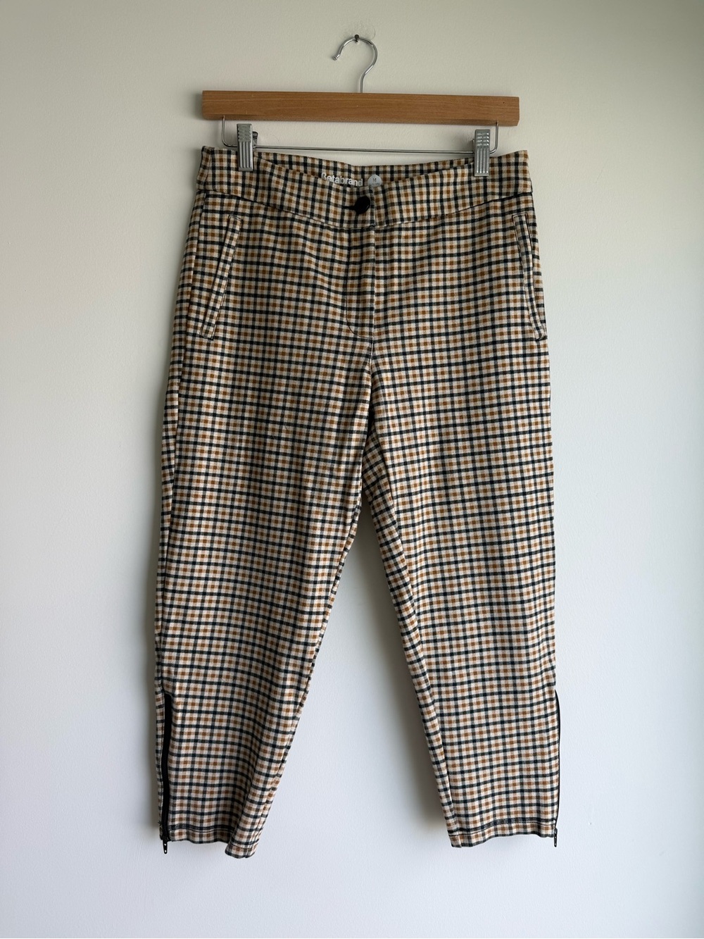 Betabrand Plaid Petite Ankle Pants Medium